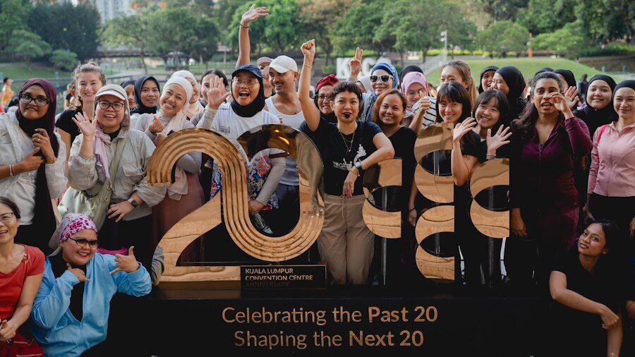 Celebrating 20 Years of Purposeful Events with Atilia Haron at a Sunrise Yoga Experience at KLCC Esplanade